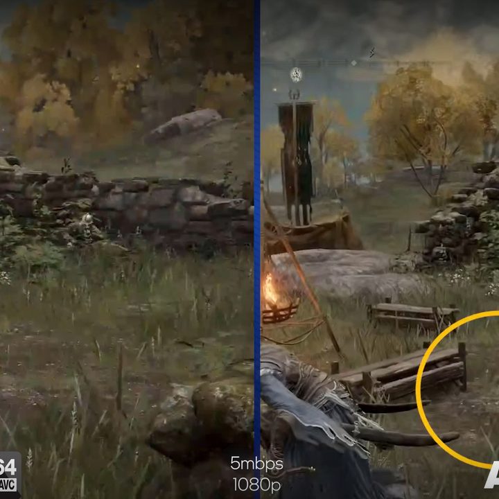 Intel's Arc AV1 demo featured two Elden Ring streams for comparison purposes.