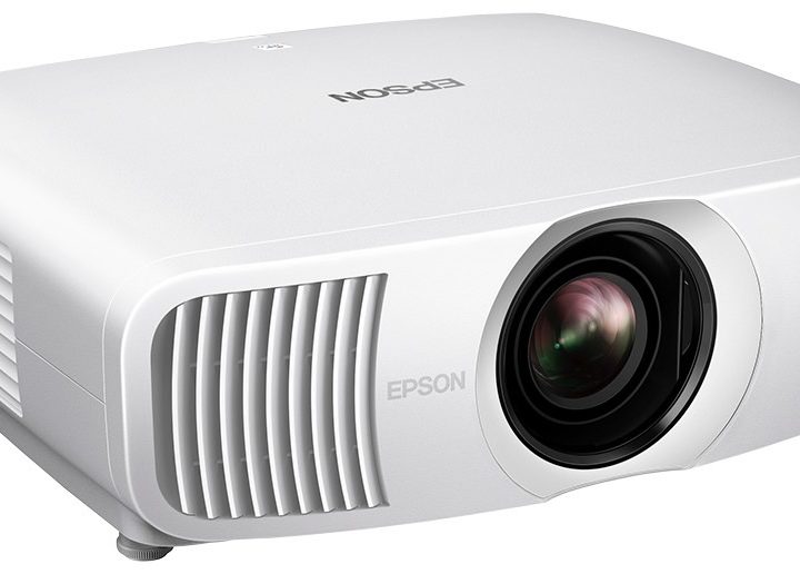 Side view of the Epson Home Cinema LS11000 4K HDR laser projector against a white background.