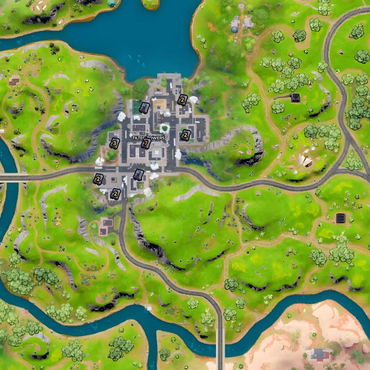 Map of safes in Fortnite.