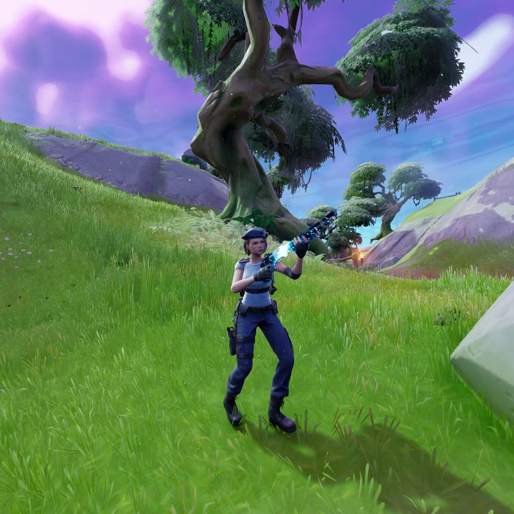 Character holding Striker pump shotgun in Fortnite.