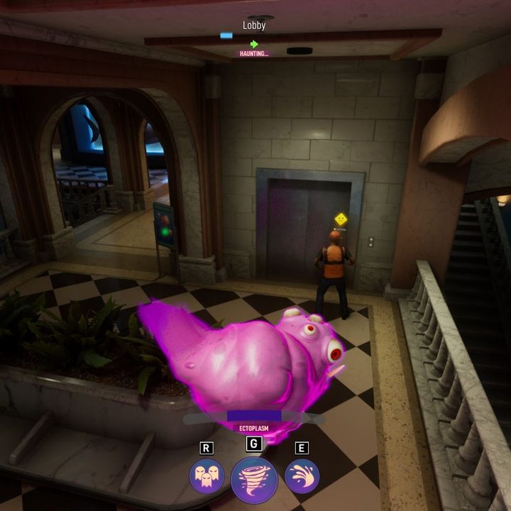 A ghost tries to haunt a person in Ghostbusters: Spirits Unleashed.