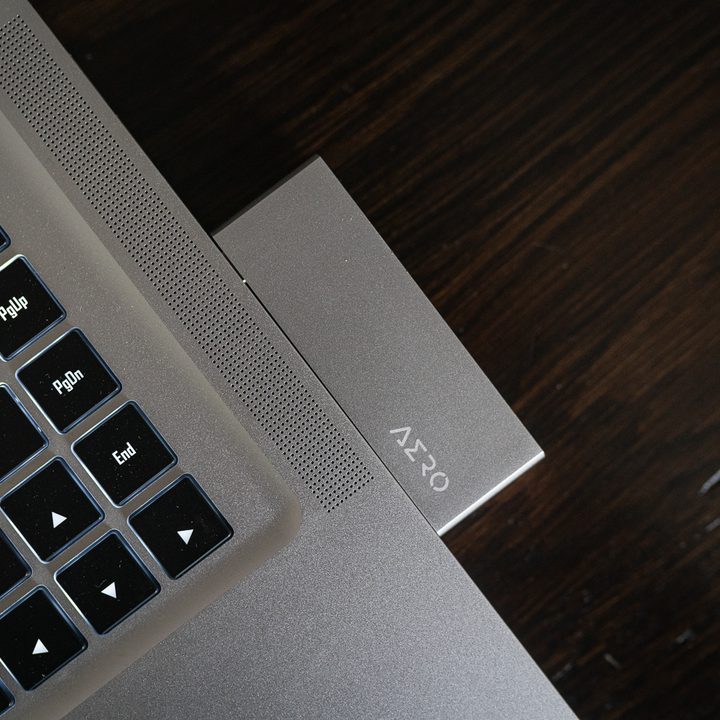 The USB hub on the Gigabyte Aero 16.