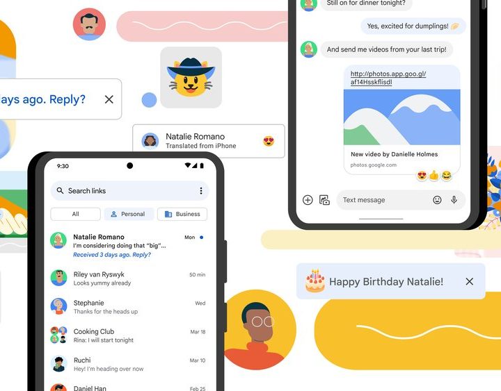 Google's new Messages app features.
