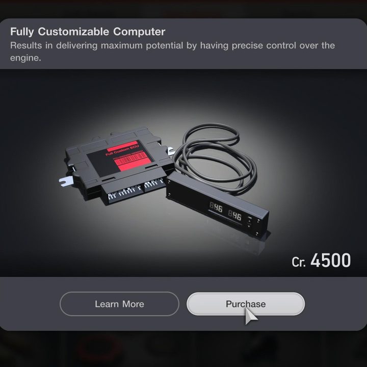 The Fully Customizable Computer upgrade in Gran Turismo 7.