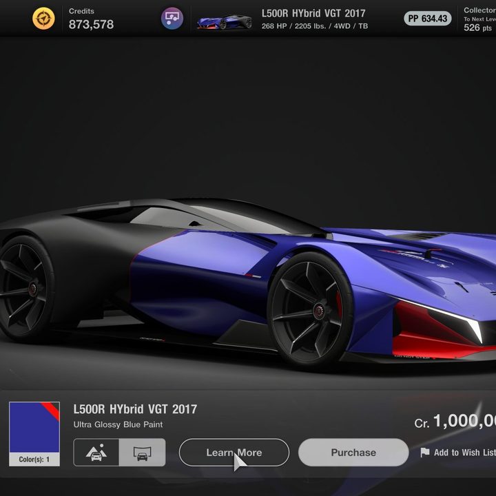 The Nissan L500 Hybrid from Gran Turismo 7.