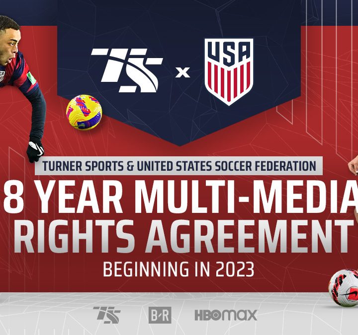 An ad announcing an agreement between the U.S. Soccer Federation and Turner Sports.