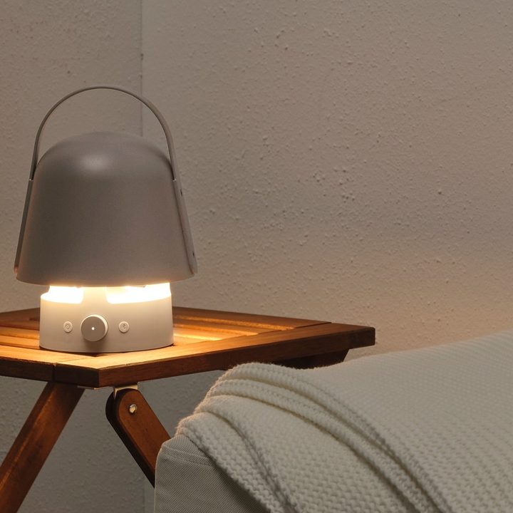 Ikea Vappeby Bluetooth speaker in grey.