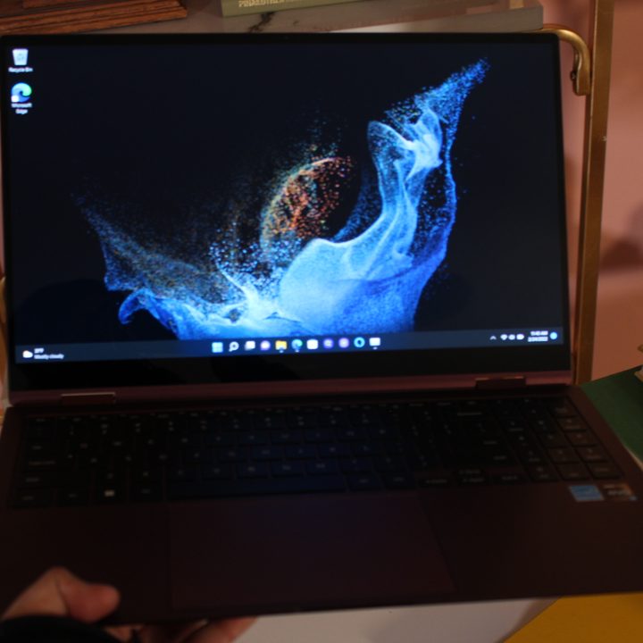 Holding the Galaxy Book 2.