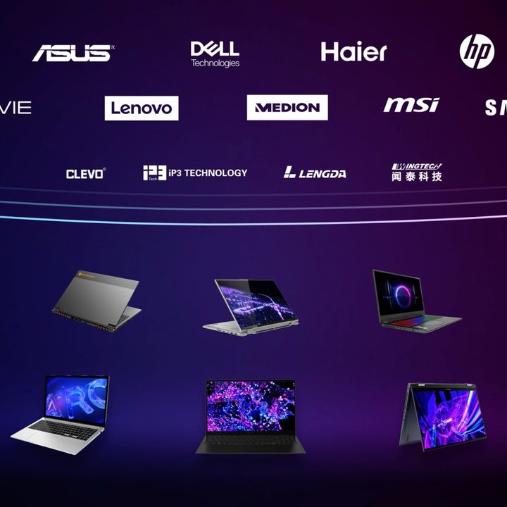 A graphic shows 10 laptops with Intel Arc GPUs that are coming soon.