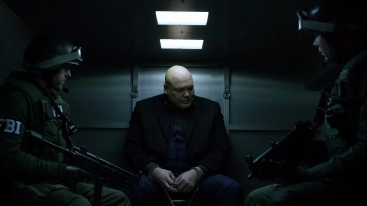 Kingpin in the back of his FBI escort in Daredevil season 1