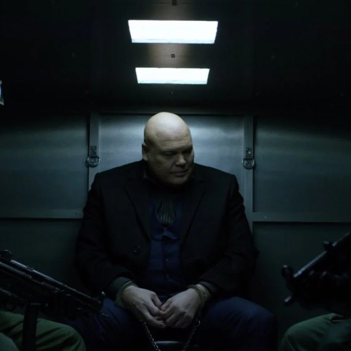 Kingpin in the back of his FBI escort in Daredevil season 1