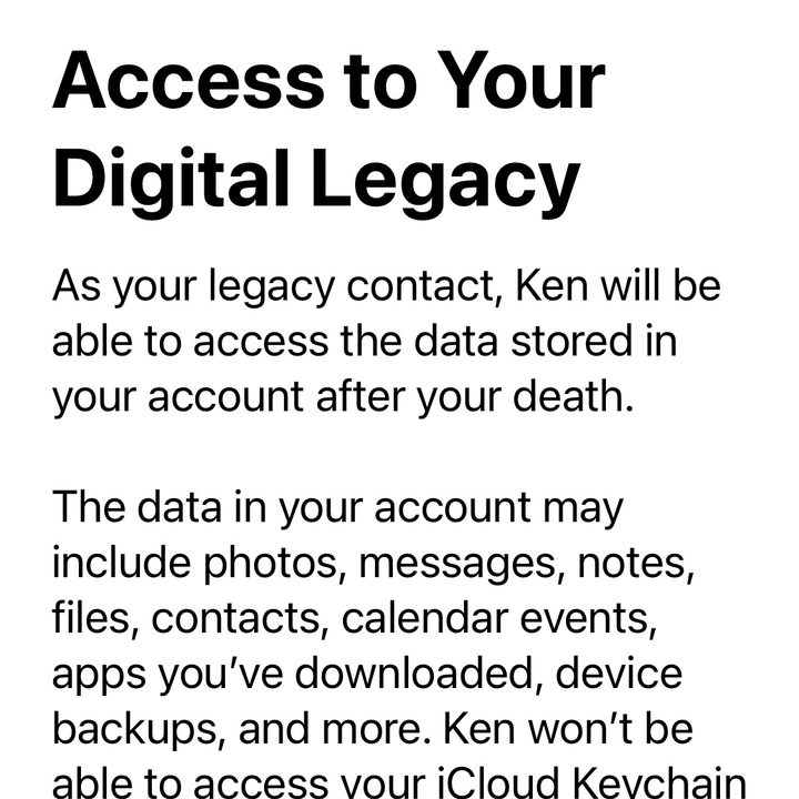 iPhone legacy explainer.