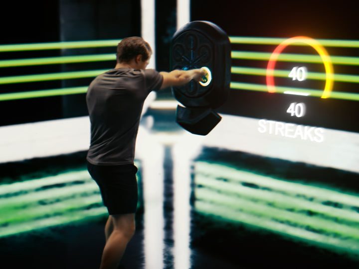 Liteboxer VR challenges you to keep moving.