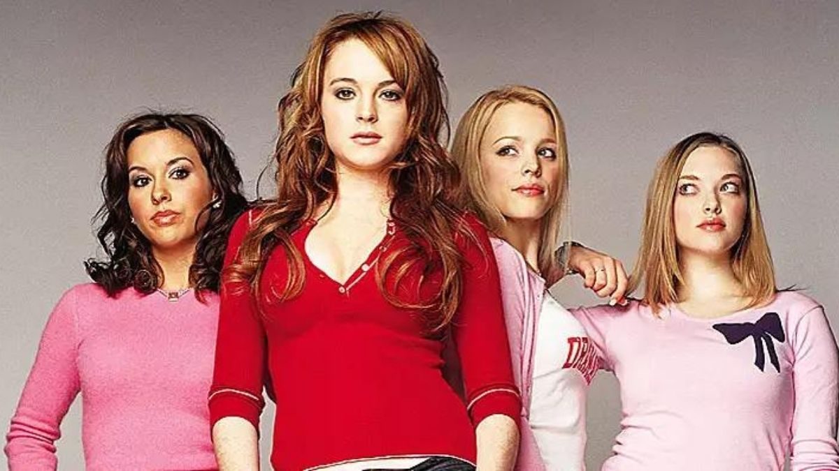 The main cast of the movie Mean Girls posing for a promo photo.