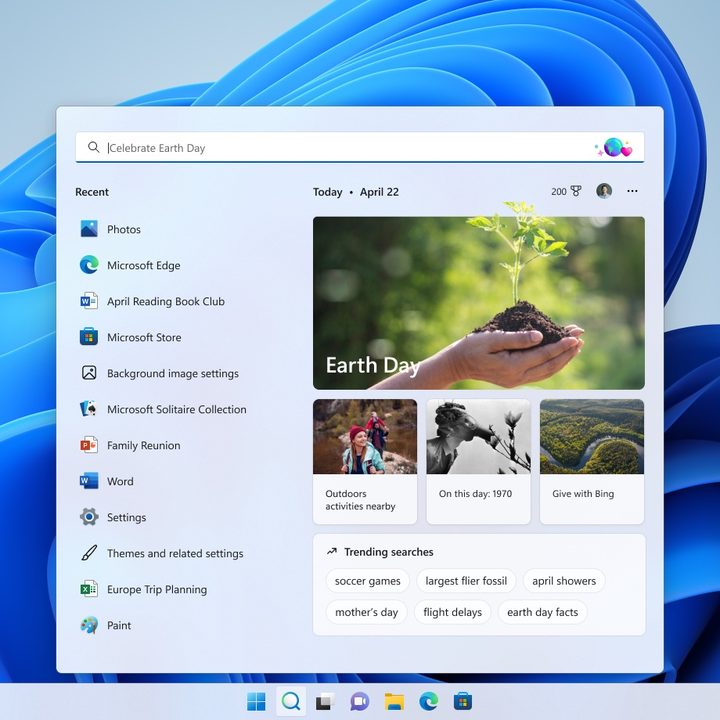 A search highlights feature is coming to Windows 11 to surface important information from the world around you.