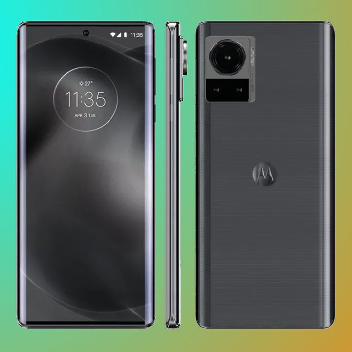 Motorola Frontier 2022 render of front, back, and profile.