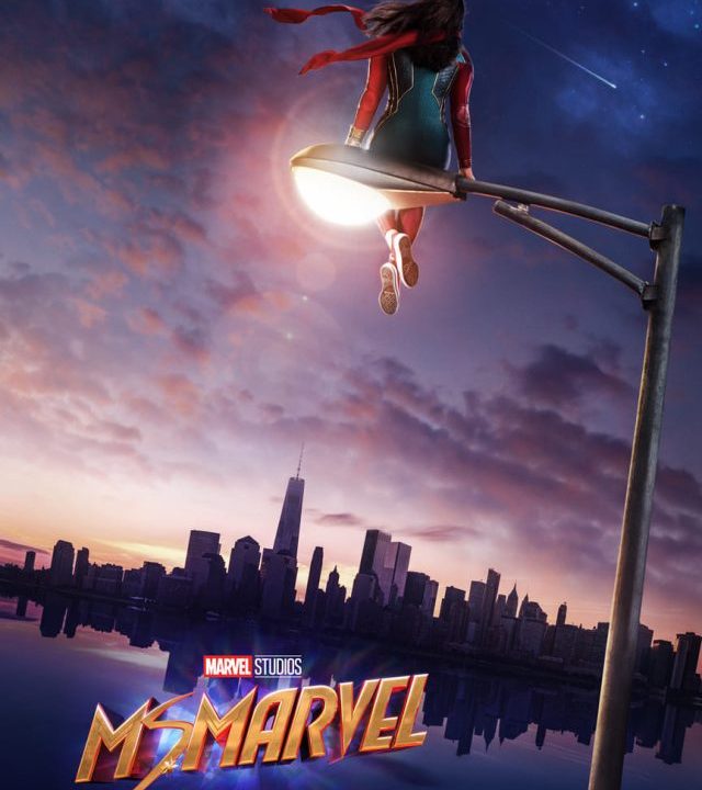Promotional poster for Ms. Marvel featuring Iman Vellani in the lead role.