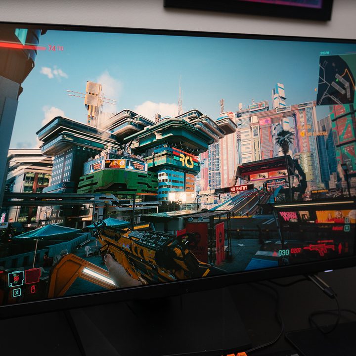 Cyberpunk 2077 on the MSI Optix MPG 32 QD monitor.