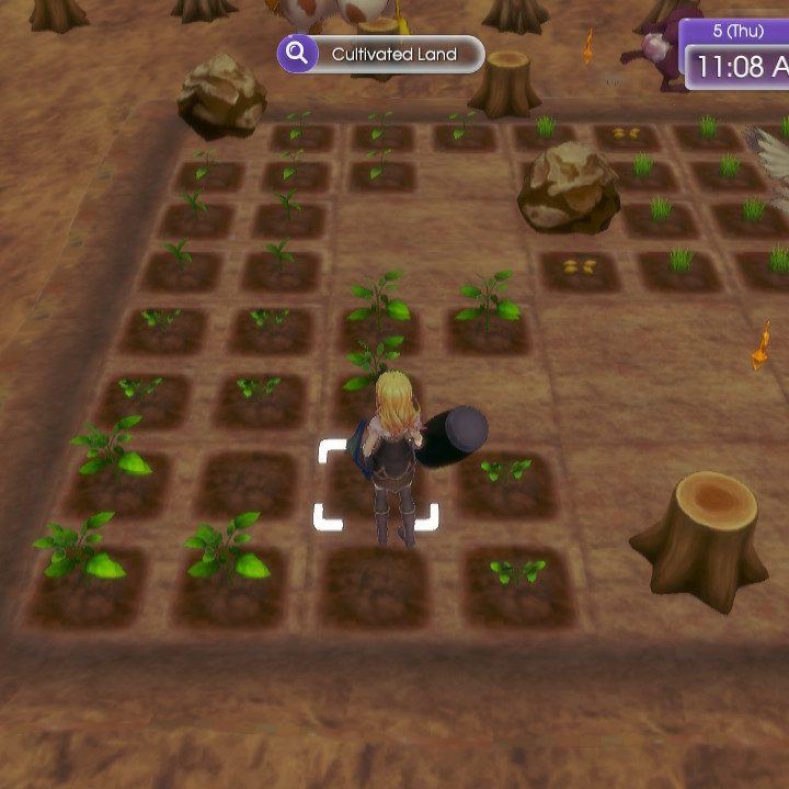 A player farms on the back of a dragon in Rune Factory 5.
