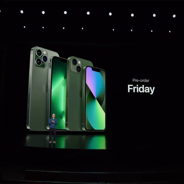 The new iPhone 13 and 13 Pro get a new green hue.