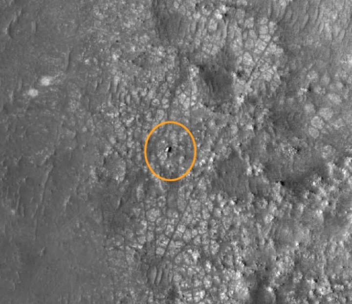 NASA's Perseverance rover captured by the Mars Reconnaissance Orbiter.