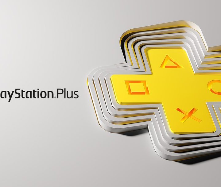 The PlayStation Plus' logo, which features a giant yellow D-pad, in a white background.