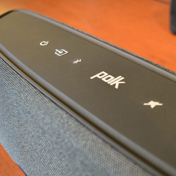 Close-up of the Polk MagniFi Mini AX's top controls.