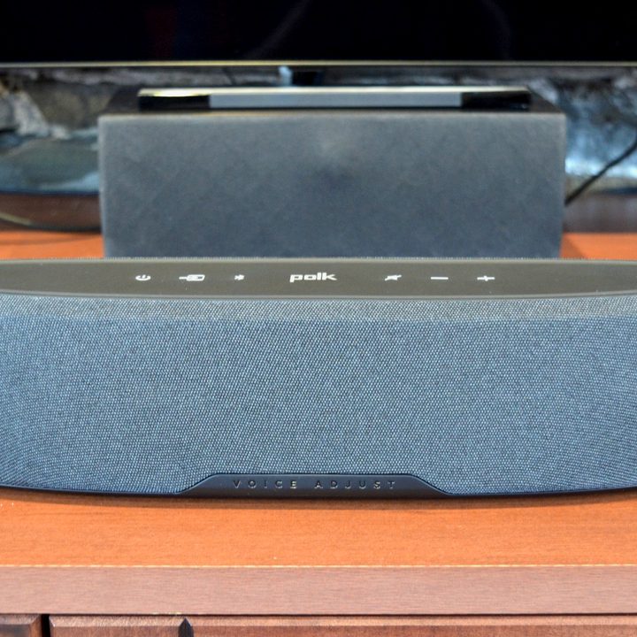 Front view of the Polk MagniFi Mini AX soundbar.