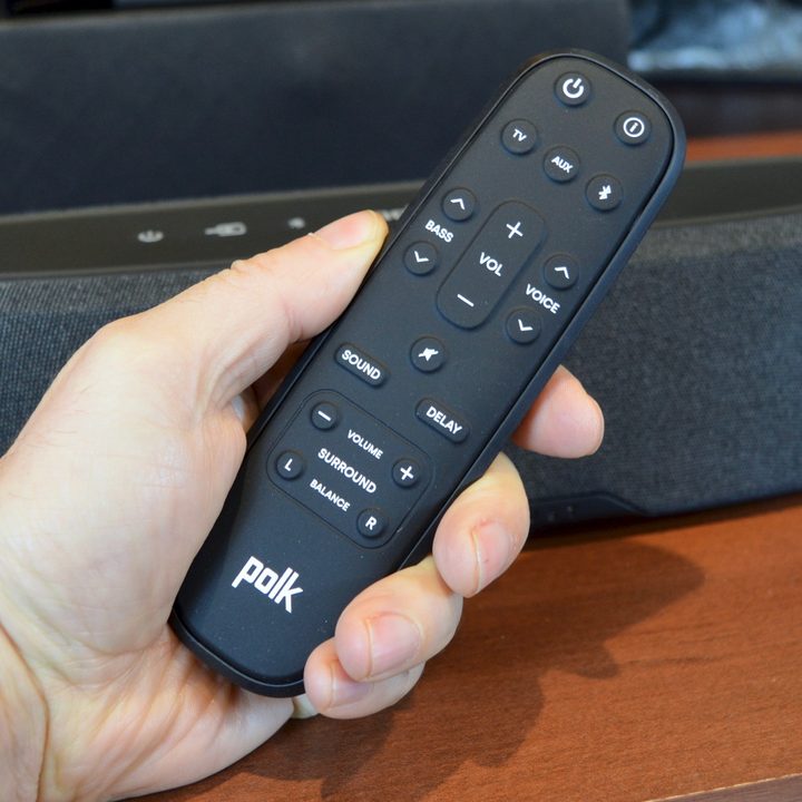Polk MagniFi Mini AX remote control.