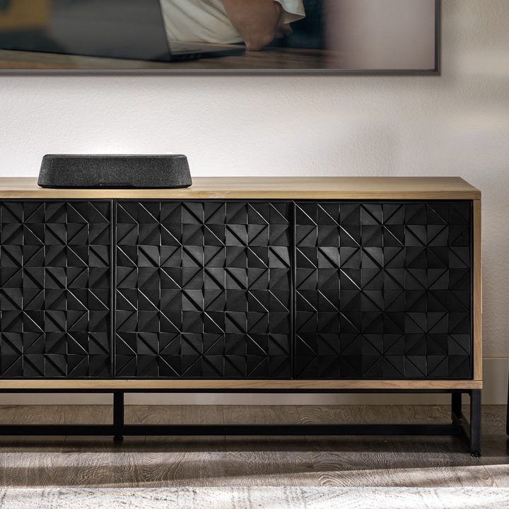 Polk Audio's Magnifi Mini AX soundbar seen with the wireless subwoofer.