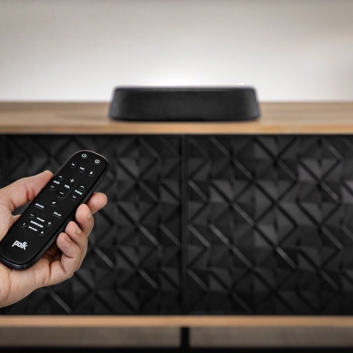 Polk Audio's Magnifi Mini AX soundbar with included remote.