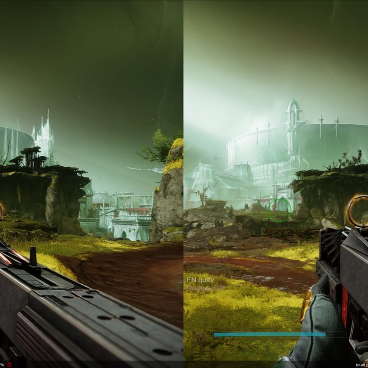 A comparison of AMD RSR in Destiny 2.