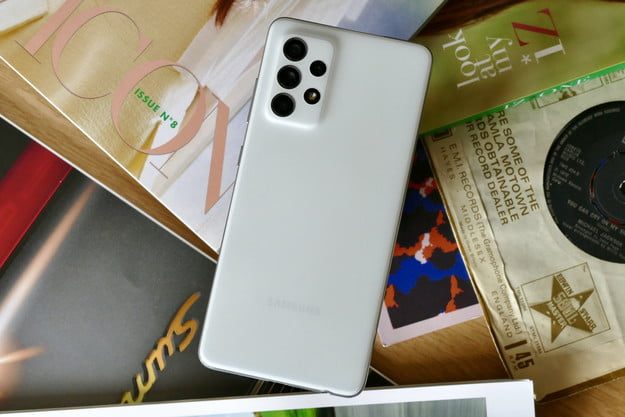 Samsung A52 5G back on table.