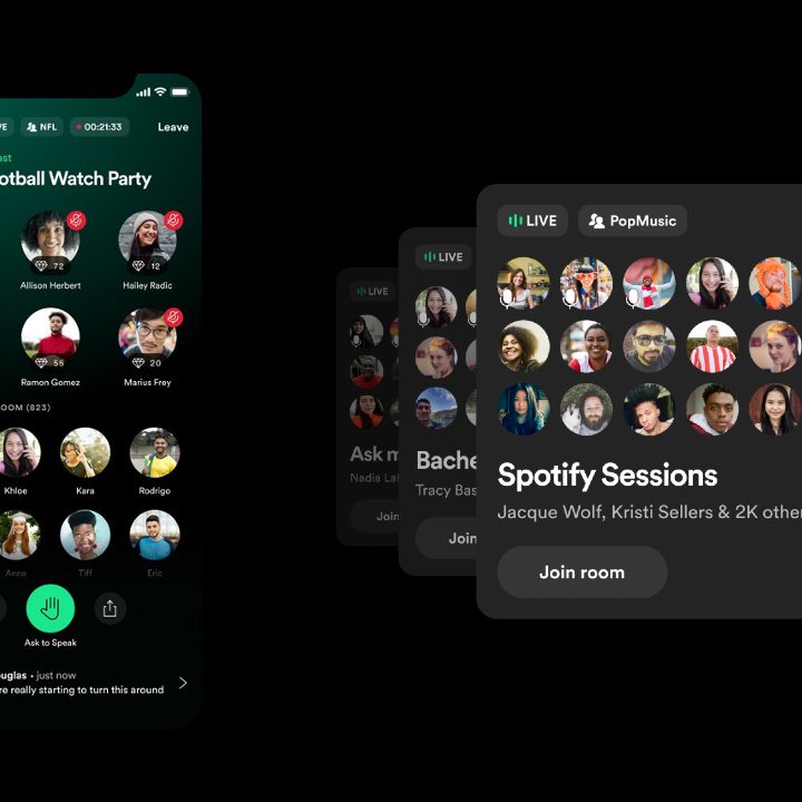 A screenshot of the Spotify Greenroom feature.