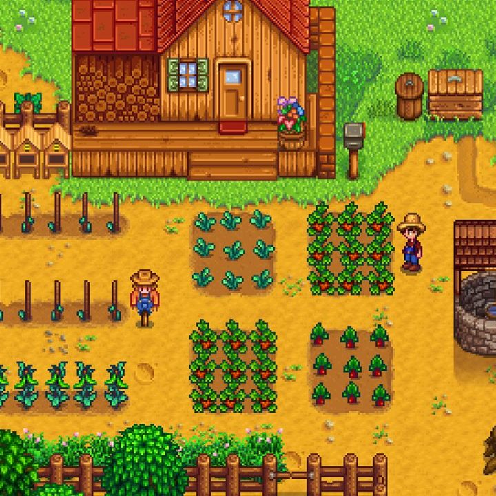 A farm in Stardew Valley.