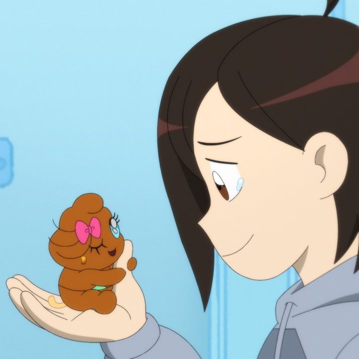 A girl holds a sentient piece of poop in a scene from The Boys Presents: Diabolical.