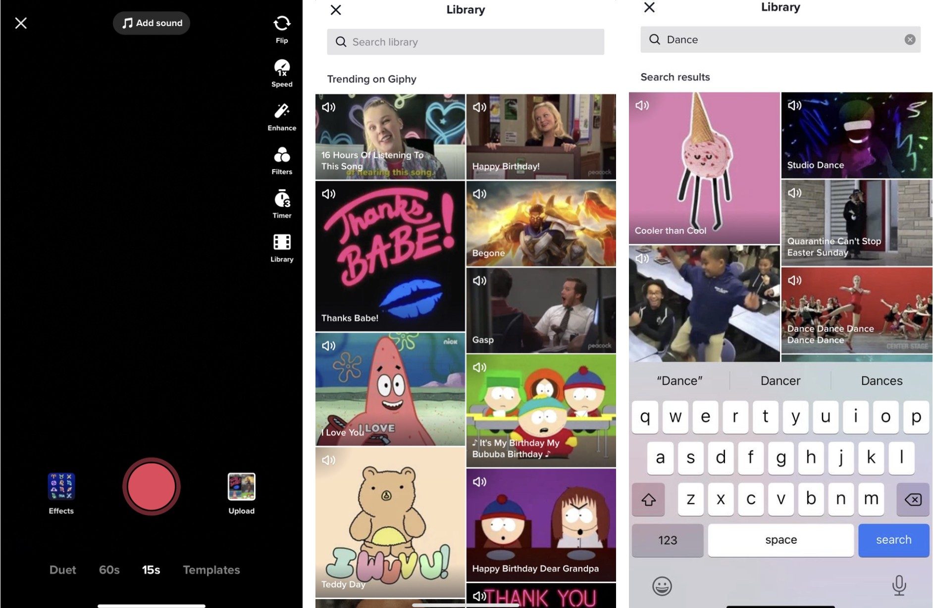 The new Library feature on TikTok.