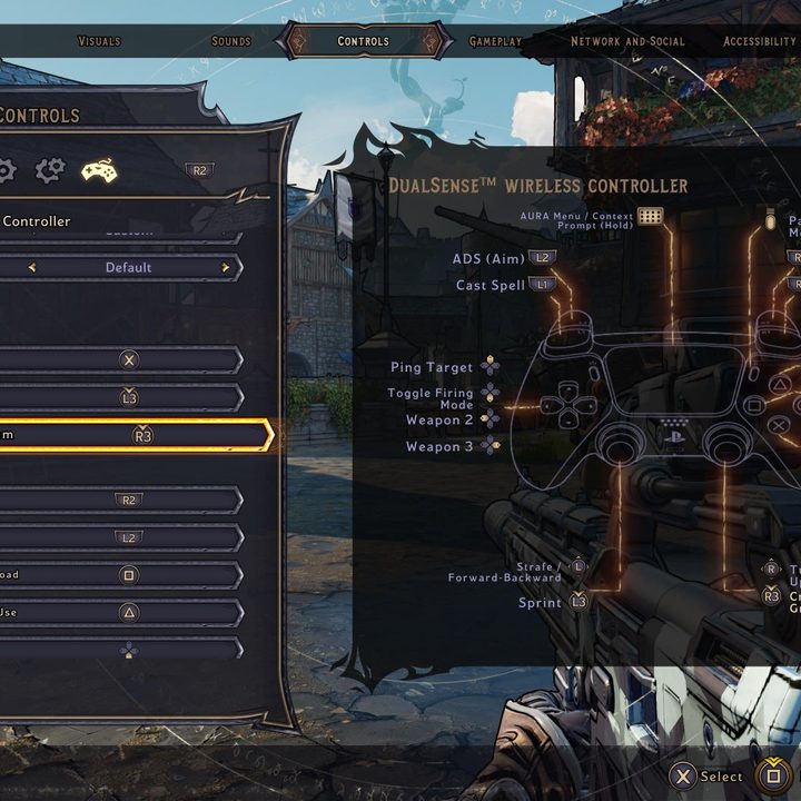 A player changes their controller settings in Tiny Tina's Wonderlands.
