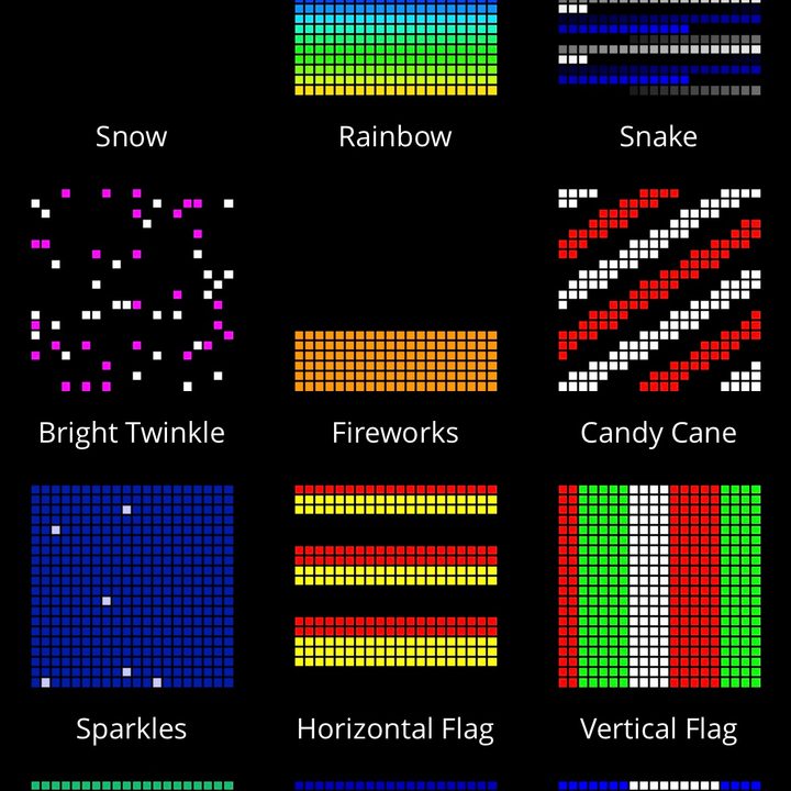 The Twinkly App has many patterns to choose from.