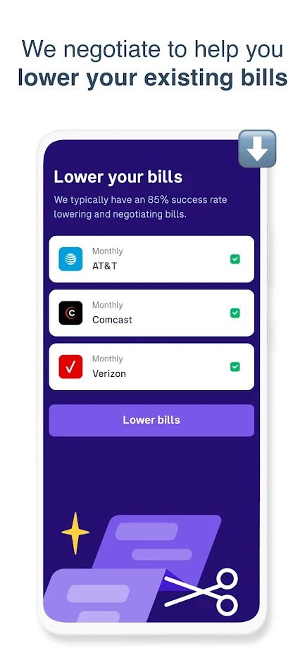 Truebill Budget & Bill Tracker negotiate bills.