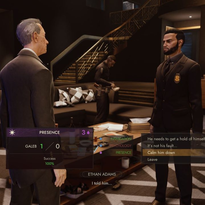 Galeb speaks to a butler in Vampire: The Masquerade - Swansong.
