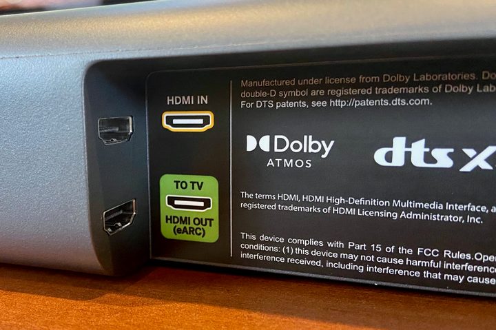 The Vizio M-Series 2.1 soundbar has two HDMI ports.