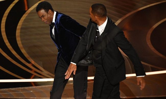 Will Smith slaps Chris Rock at the Oscars.