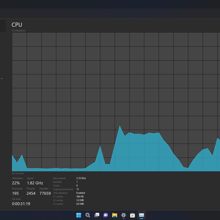 The improved Windows 11 Task Manager App.