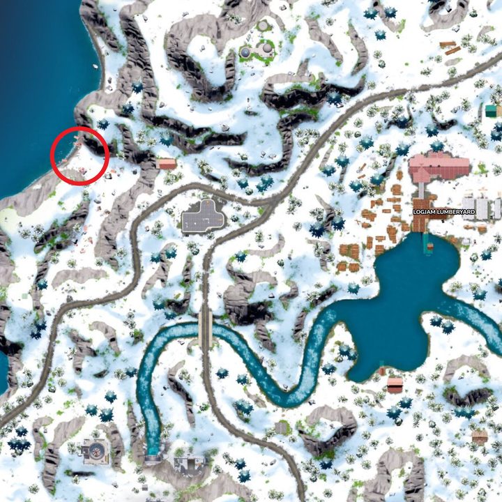 Map of Wreck Ravine in Fortnite.