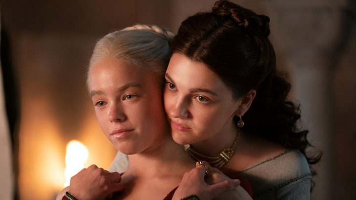 Milly Alcock and Emily Carey in House of the Dragon.