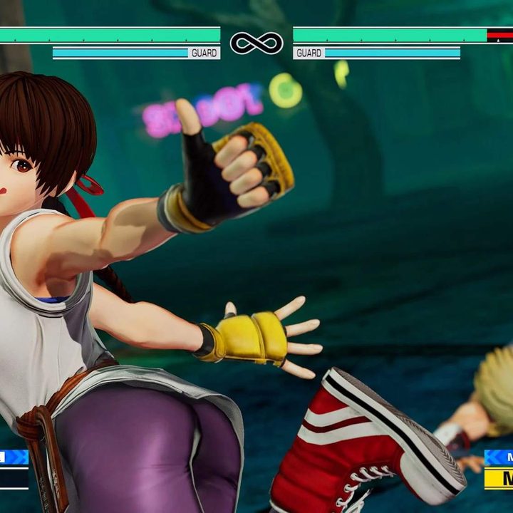 Yuri giving a thumbs up in King of Fighters XV.