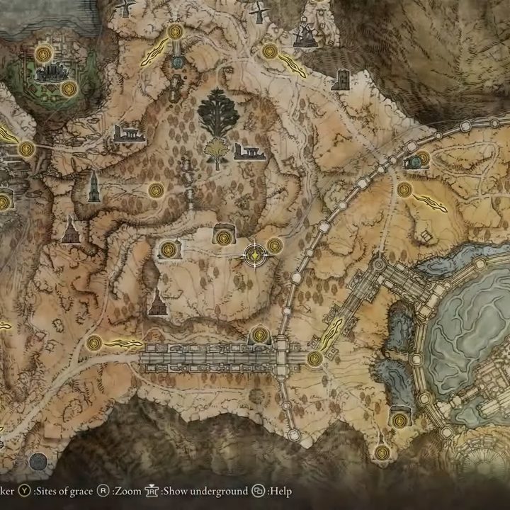 A map of the royal capital of Elden Ring.