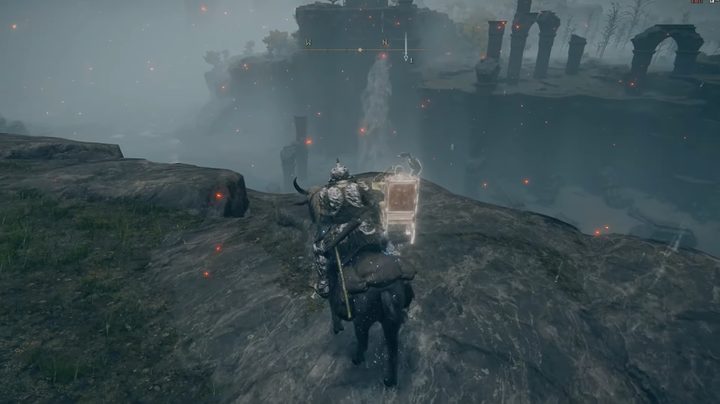 A ghost sitting on a cliff.