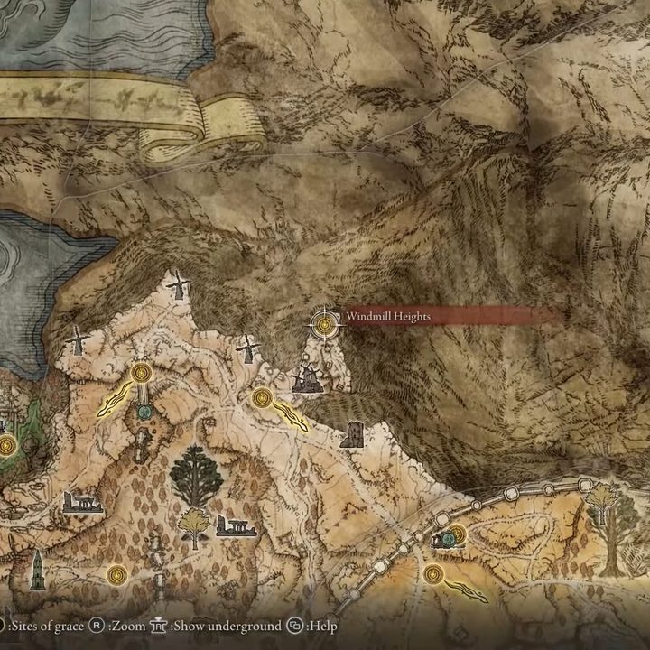 A map pointing to the windimill village.